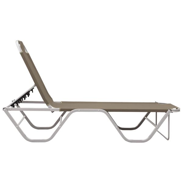 vidaXL Chaise longue aluminium et textil&egrave;ne taupe