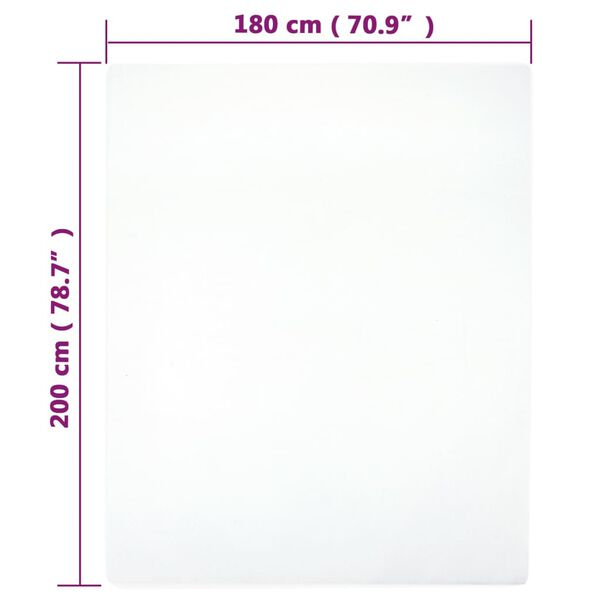 vidaXL Drap-housse Jersey Blanc 180x200 cm Coton