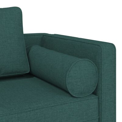 vidaXL Chaise longue avec coussins vert foncé tissu