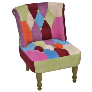 vidaXL Chaise fran&ccedil;aise au design patchwork tissu