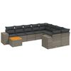 vidaXL Salon de jardin 11 pcs avec coussins gris r&eacute;sine tress&eacute;e