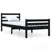 vidaXL Cadre de lit sans matelas noir bois massif 90x190 cm