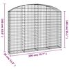 vidaXL Panier de gabions arqu&eacute; 200x30x140/160 cm Fer galvanis&eacute;