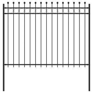 vidaXL Cl&ocirc;ture en anneau Noir 200 x 200 cm Acier enduit de poudre