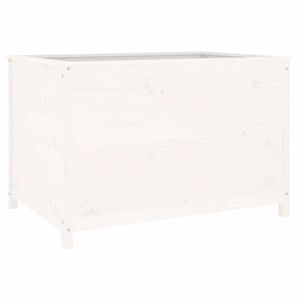 vidaXL Lit sur&eacute;lev&eacute; de jardin blanc 119,5x82,5x78cm bois de pin massif