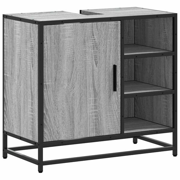 vidaXL Armoire de lavabo de salle de bain sonoma gris 65x33x60 cm