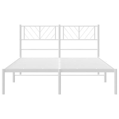 vidaXL Cadre de lit métal sans matelas et tête de lit blanc 150x200 cm