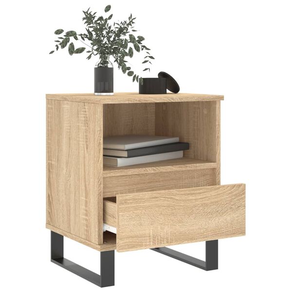 vidaXL Table de chevet ch&ecirc;ne sonoma 40x35x50 cm bois d&rsquo;ing&eacute;nierie