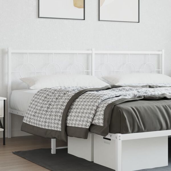 vidaXL T&ecirc;te de lit de remplacement m&eacute;tal blanc 200 cm