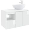 vidaXL Ensemble de mobilier de salle de bain 2 pc Blanc brillant