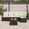 vidaXL Ensemble de canap&eacute; de jardin avec coussin 6 pcs Marron et Cr&egrave;me