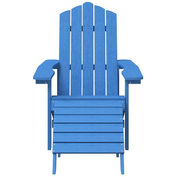 vidaXL Chaises de jardin Adirondack lot de 2 repose-pieds PEHD Bleu