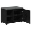 vidaXL Banc d'entr&eacute;e avec coussin Ch&ecirc;ne Noir 60 x 38 x 46 cm