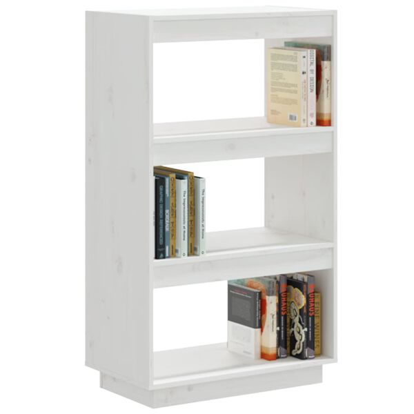 vidaXL Biblioth&egrave;que/S&eacute;parateur de pi&egrave;ce Blanc 60x35x103 cm Pin massif