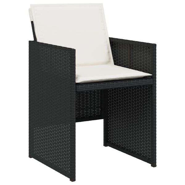 vidaXL Ensemble &agrave; manger de jardin 13 pcs coussins noir r&eacute;sine tress&eacute;e