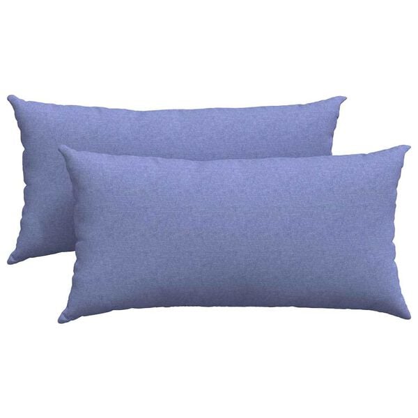 vidaXL Coussins de canap&eacute; 2 pcs Bleu 80 x 40 cm tissu