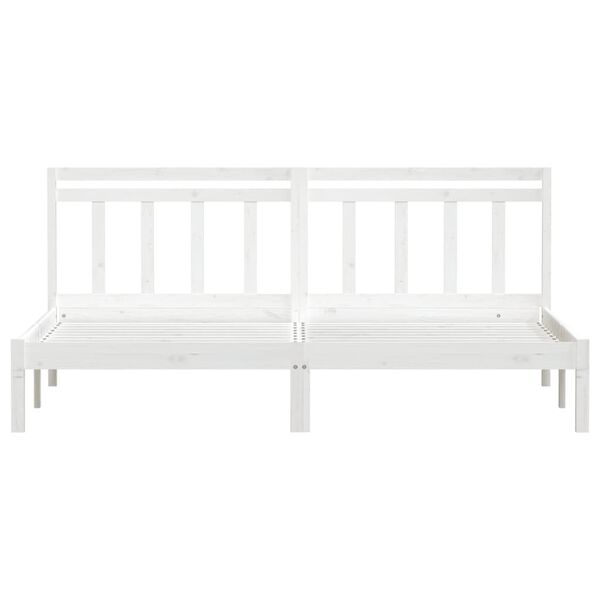 vidaXL Cadre de lit sans matelas blanc bois massif