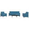vidaXL Ensemble de canap&eacute;s 4pcs et coussins et traversins bleu velours