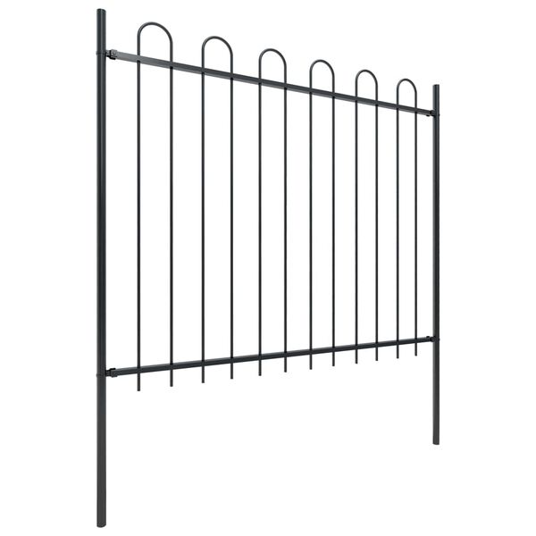 vidaXL Cl&ocirc;ture de jardin avec arceau en acier 359 x 150 cm Noir