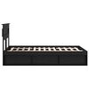 vidaXL Cadre de lit avec stockage Noir 120 x 200 cm Bois de pin massif
