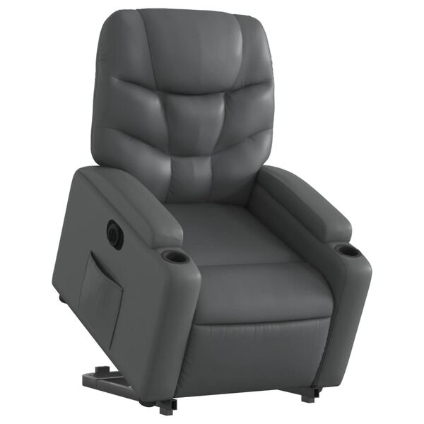 vidaXL Fauteuil inclinable &eacute;lectrique gris similicuir