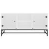 vidaXL Meuble TV avec portes en verre blanc 102x37x50 cm