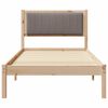 vidaXL Cadre de lit avec tête de lit rembourrée Taupe 90 x 190 cm