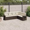 vidaXL Salon de jardin avec coussins 6 pcs marron r&eacute;sine tress&eacute;e