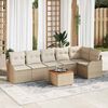 vidaXL Ensemble de canap&eacute; de jardin 7 pcs Beige Poly rotin