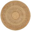 vidaXL Tapis Jute tress&eacute; &agrave; la main 120 cm Rond