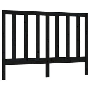 vidaXL T&ecirc;te de lit Noir 126x4x100 cm Bois massif de pin