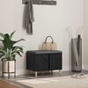 vidaXL Banc d'entr&eacute;e avec coussin Ch&ecirc;ne noir 60 x 38 x 46 cm