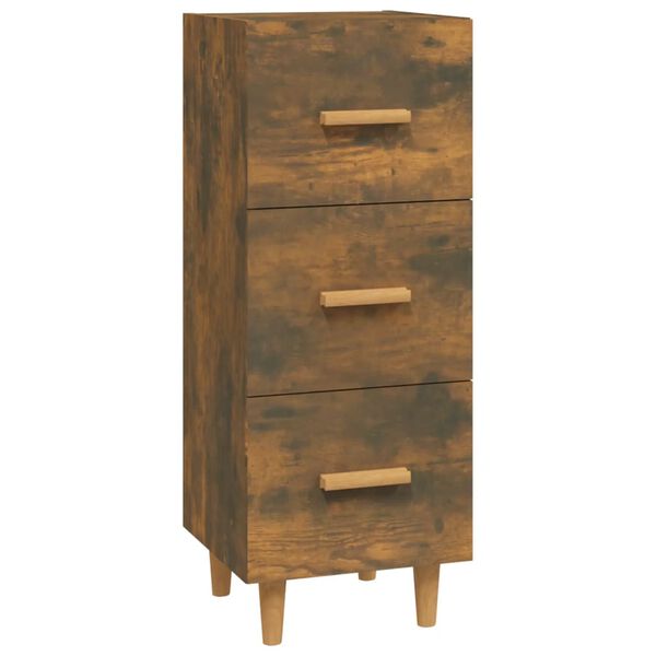 vidaXL Buffet Ch&ecirc;ne fum&eacute; 34,5x34x90 cm Bois d'ing&eacute;nierie