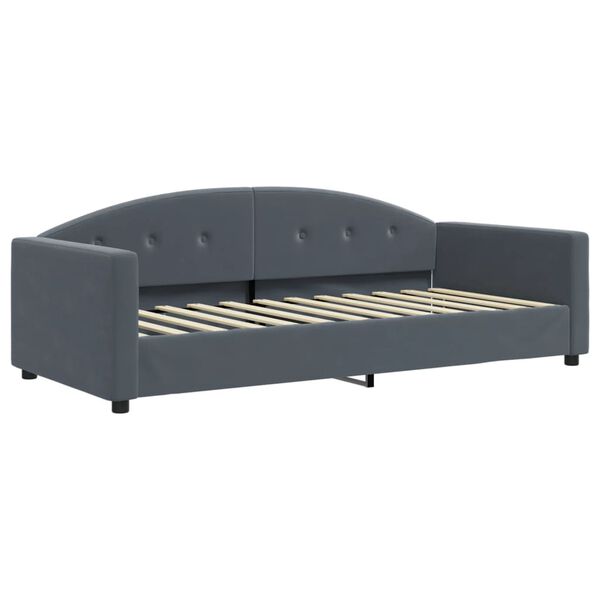 vidaXL Lit de repos sans matelas gris fonc&eacute; 90x200 cm velours