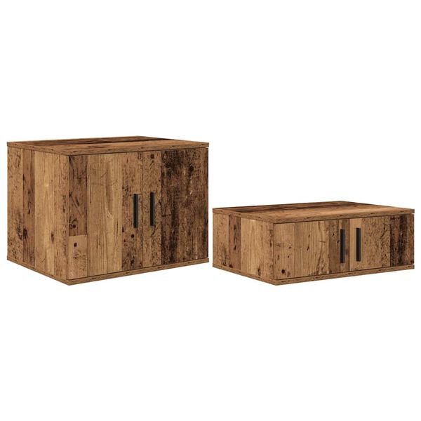 vidaXL Armoire de rangement 2 pcs Bois ancien 118 x 41 x 40 cm