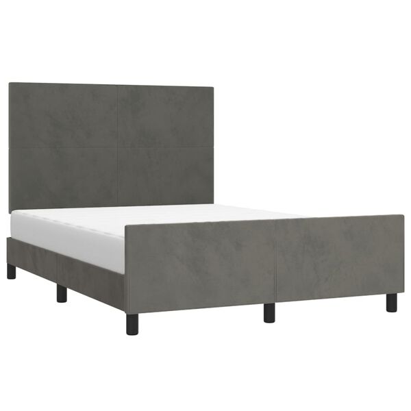 vidaXL Cadre de lit sans matelas gris fonc&eacute; 140x190 cm velours