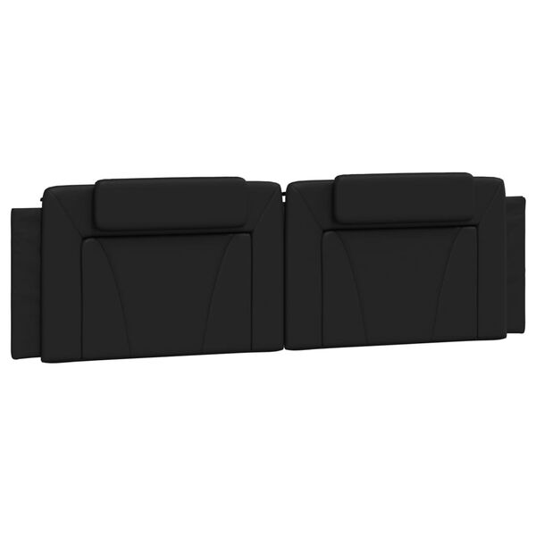 vidaXL Coussin de t&ecirc;te de lit Viana noir 180 cm similicuir