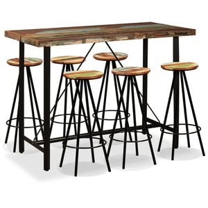 vidaXL Ensemble de bar 7 pcs Bois massif recycl&eacute;