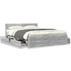 vidaXL Cadre de lit et t&ecirc;te de lit sans matelas sonoma gris 160x200 cm