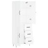 vidaXL Buffet haut Blanc 69,5x34x180 cm Bois d'ing&eacute;nierie