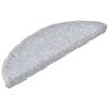 vidaXL Tapis d'escalier 15 pcs Gris clair 56x17x3 cm