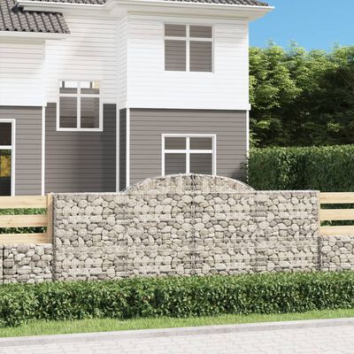 vidaXL Paniers à gabions arqués 6 pcs 300x50x120/140 cm fer galvanisé