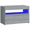 vidaXL Table de chevet avec lumi&egrave;res LED Sonoma gris 60x35x40 cm