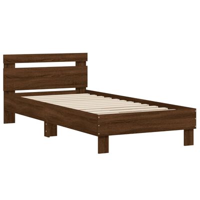 vidaXL Cadre de lit sans matelas avec tête de lit 75x190 cm