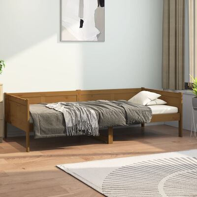 vidaXL Lit de jour sans matelas marron miel bois pin massif 80x200 cm