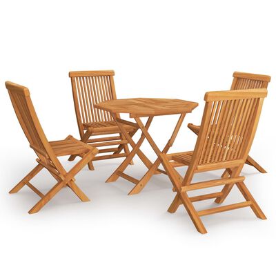 vidaXL Ensemble à manger de jardin 5 pcs Bois de teck massif