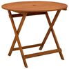 vidaXL Table de jardin pliable &Oslash;90x75 cm Bois d'eucalyptus solide