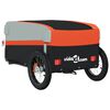 vidaXL Remorque de v&eacute;lo noir et orange 30 kg fer