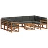 vidaXL Ensemble de canap&eacute;s d'ext&eacute;rieur 10 pcs Naturel et Anthracite