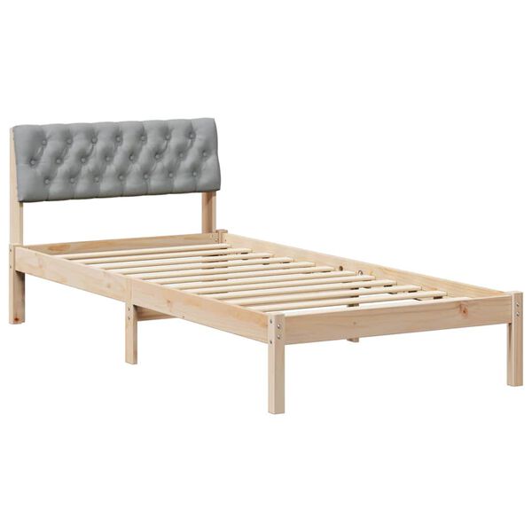 vidaXL Cadre de lit avec t&ecirc;te de lit Marron et gris clair 90 x 190 cm